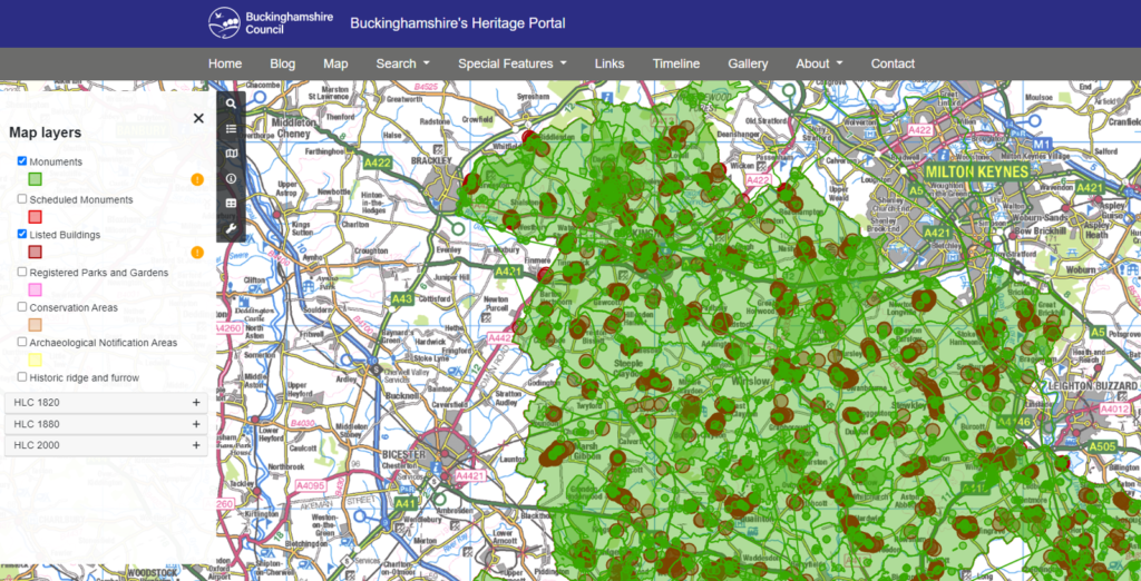 Buckinghamshire heritage portal - screenshot image